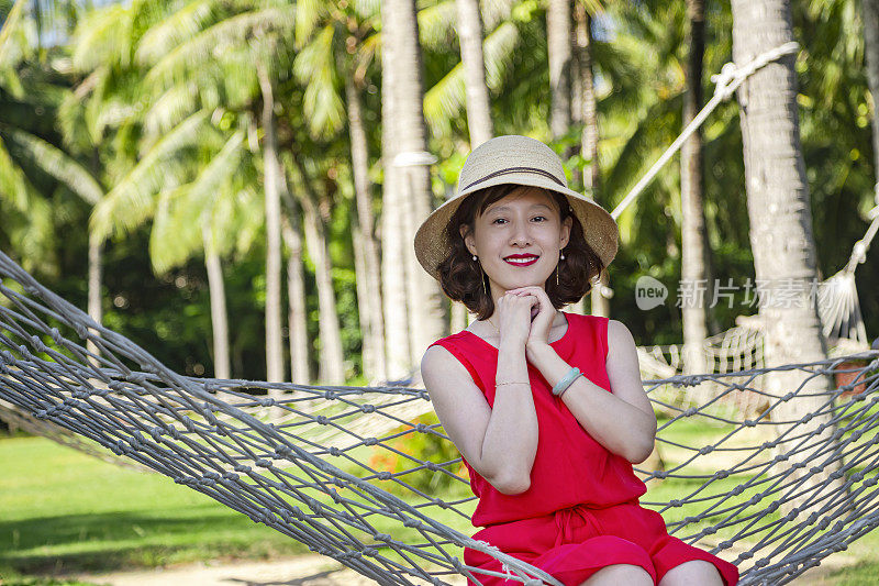 Asian Female Enjoying vacation